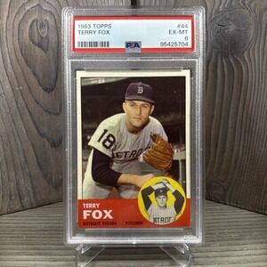 Terry Fox 1963 Topps #44 Detroit Tigers PSA 6